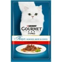 Влажный корм Gourmet Perle для кошек говядина в подливе - 75 гр в Алматы и в Казахстане за 310 ₸