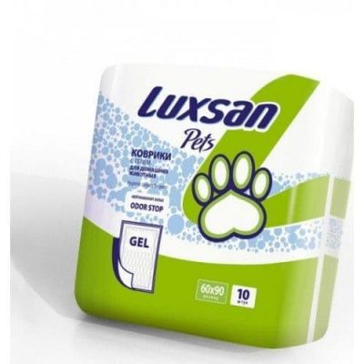Коврики для домашних животных, впитывающие с гелем, Luxsan Pets 60х90 - 10 шт в Алматы и в Казахстане за 6 940 ₸