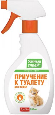 Спрей Api-San "Приучение к туалету" для кошек - 200 мл в Алматы и в Казахстане за 2 720 ₸