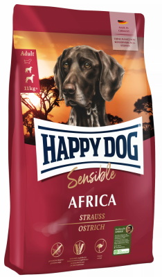Корм для собак Happy dog Sensible Africa со страусиным мясом для чувствительных собак-гурманов - 4 кг в Алматы и в Казахстане за 18 900 ₸