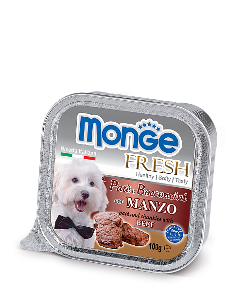 Паштет Monge Fresh для собак говядина - 100 гр в Алматы и в Казахстане за 780 ₸