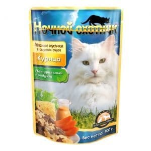 Влажный корм для взрослых кошек с курицей в сырном соусе - 100 гр в Алматы и в Казахстане за 370 ₸
