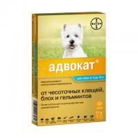 Капли на холку Адвокат для собак от 4 до 10 кг, Bayer - 3 пип. по 1 мл в Алматы и в Казахстане за 3 100 ₸