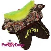 Комбинезон ForMyDogs для мальчиков (Коричневый/лайм) - 8 р для собак в Алматы и в Казахстане