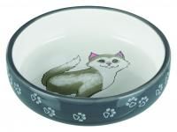Миска для кошек короткомордых 0,3л 15см, серая керамика в Алматы и в Казахстане за 3 450 ₸