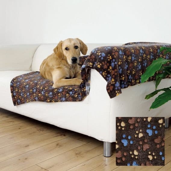 Коричневый флисовый лежак-плед "Laslo" - 100х70 см для собак в Алматы и в Казахстане