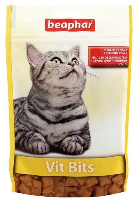 Подушечки Vit Bits с мультивитаминной пастой для кошек, Beaphar - 35 г в Алматы и в Казахстане за 1 020 ₸
