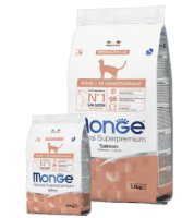 Монобелковый корм Monge Monoprotein Adult для взрослых кошек (Лосось) - 1.5 кг в Алматы и в Казахстане за 8 210 ₸