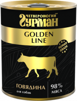 Влажный корм Гурман Golden line для собак говядина - 340 гр в Алматы и в Казахстане за 1 930 ₸