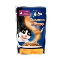 Влажный корм Felix Sensations в удивительном соусе для кошек утка с морковью - 75 гр в Алматы и в Казахстане за 220 ₸
