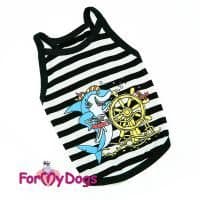 Майка ForMyDogs "Акула Пират" для собак (Черно-белая) - 10 р для собак в Алматы и в Казахстане