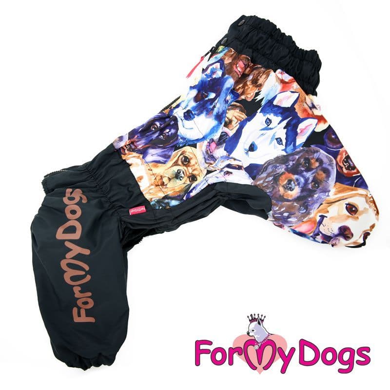 Комбинезон ForMyDogs "Dogs" для мальчиков (Черный) - А0 для собак в Алматы и в Казахстане