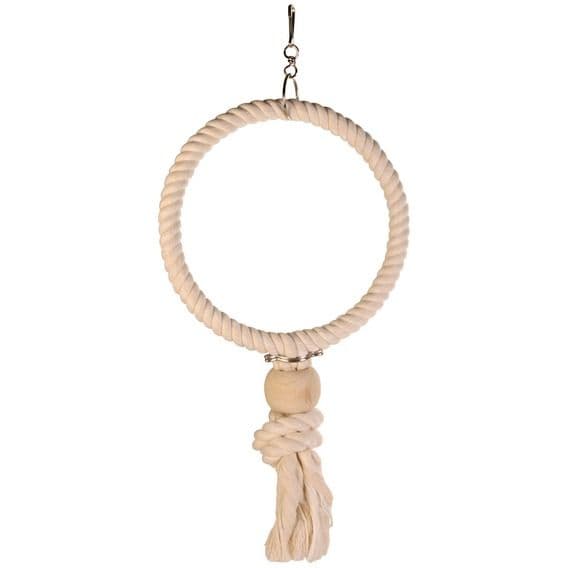 Игрушка Деревянное кольцо Trixie для птиц, с плетеной веревкой из хлопка - 24 см в Алматы и в Казахстане за 4 580 ₸