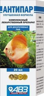 Антипар для декоративных рыб - 20 мл в Алматы и в Казахстане за 1 830 ₸