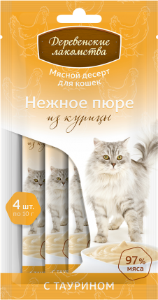 Лакомство "Деревенские лакомства" для кошек (Курица)  в Алматы и в Казахстане за 270 ₸