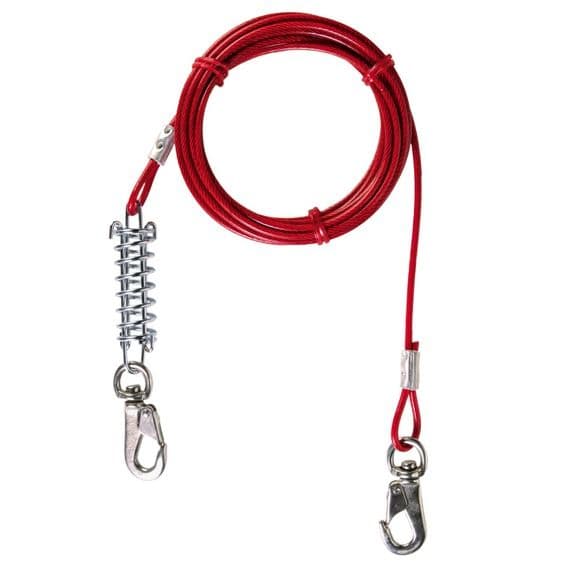 Металлическая цепь с красным пластиковым покрытием для привязывания собак до 50 кг - 5 м для собак в Алматы и в Казахстане