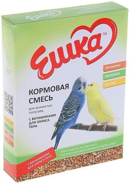 Кормовая смесь для волнистых попугаев с витаминами для окраса Ешка - 500 гр в Алматы и в Казахстане за 720 ₸