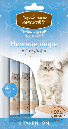 Лакомства для кошек нежное пюре из тунца - 4 х 10 гр в Алматы и в Казахстане за 210 ₸