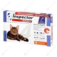 Капли на холку Инспектор Quadro для кошек от 1 от 4 кг - 1 пипетка  в Алматы и в Казахстане за 2 500 ₸
