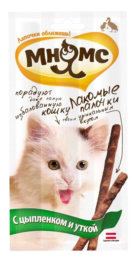 Лакомые палочки для кошек с цыплёнком и уткой - 15 гр в Алматы и в Казахстане за 1 080 ₸