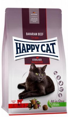 Корм для кошек Happy Cat Sterilised Voralpen Rind, для взрослых стерилизованных кошек, с альпийской говядиной, 1,3 кг в Алматы и в Казахстане за 6 290 ₸