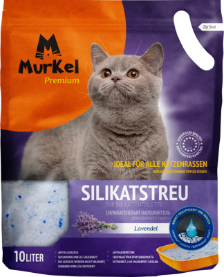Силикагелевый наполнитель Murkel для кошачьего туалета (Лаванда) - 4.5 кг / 10 л в Алматы и в Казахстане за 8 760 ₸