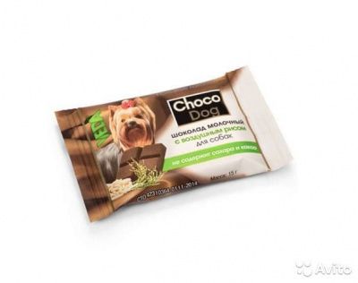 Лакомство молочный шоколад Choco Dog для собак, с воздушным рисом, Veda - 15 гр в Алматы и в Казахстане за 230 ₸