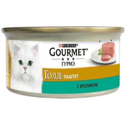 Паштет Gourmet Gold для кошек (Кролик) - 85 гр в Алматы и в Казахстане за 710 ₸