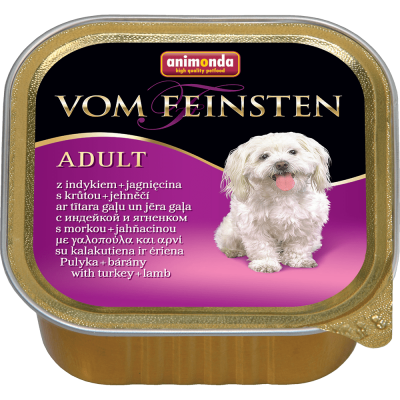 Консервы Vom Feinsten Adult для взрослых собак с индейкой и ягненком - 150 гр в Алматы и в Казахстане за 660 ₸